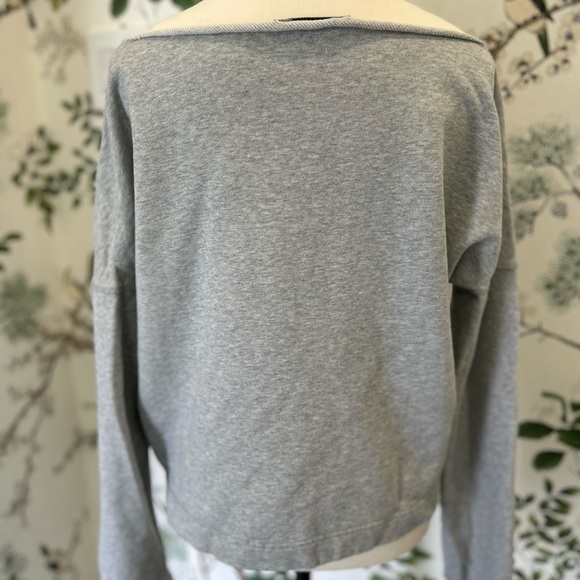 All Saints Light Gray Senia Off-the-Shoulder Sweater Small S M - Picture 6 of 9